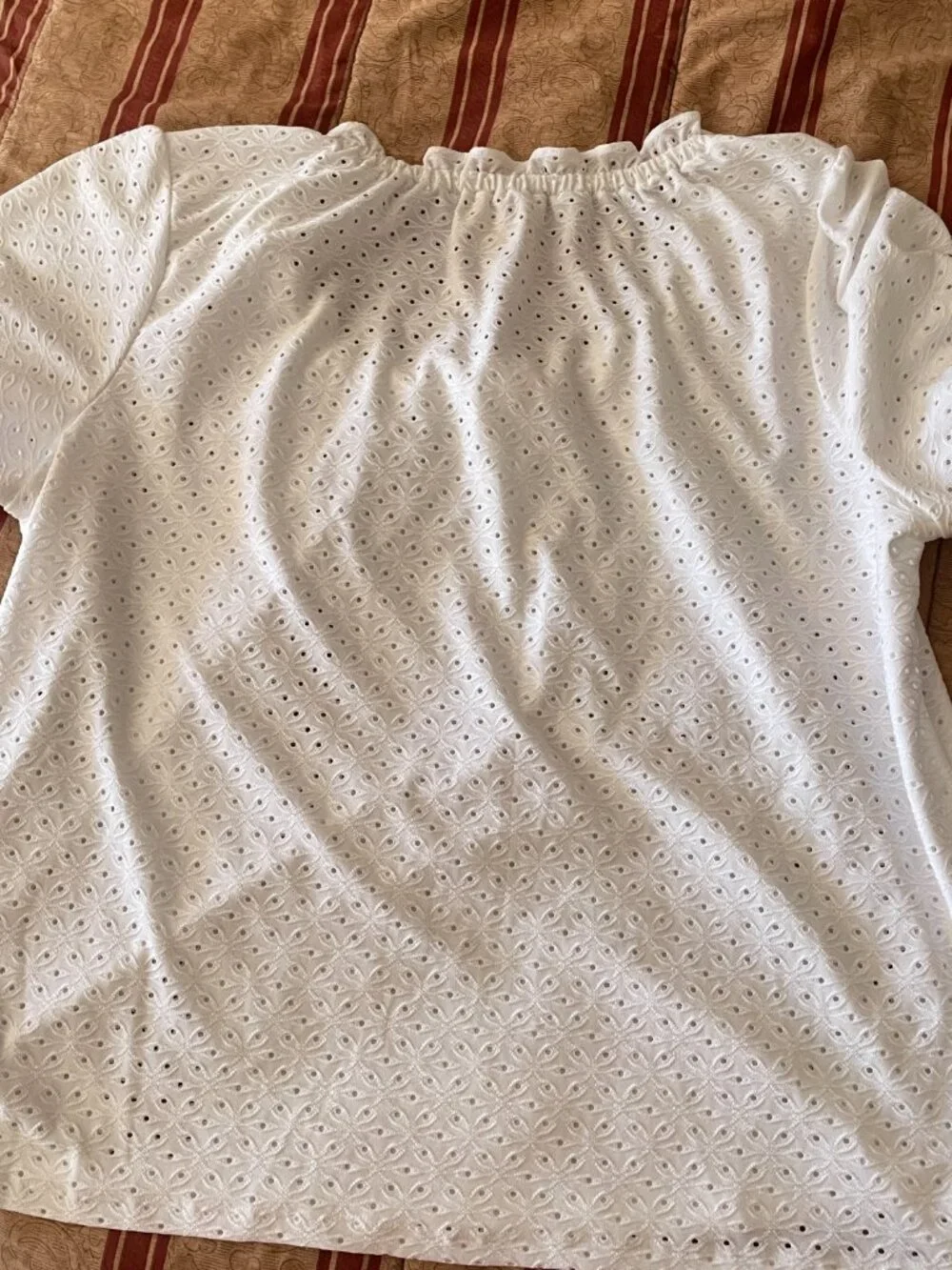 Michael Kors White Eyelet Blouse Size XL - Picture 7 of 7